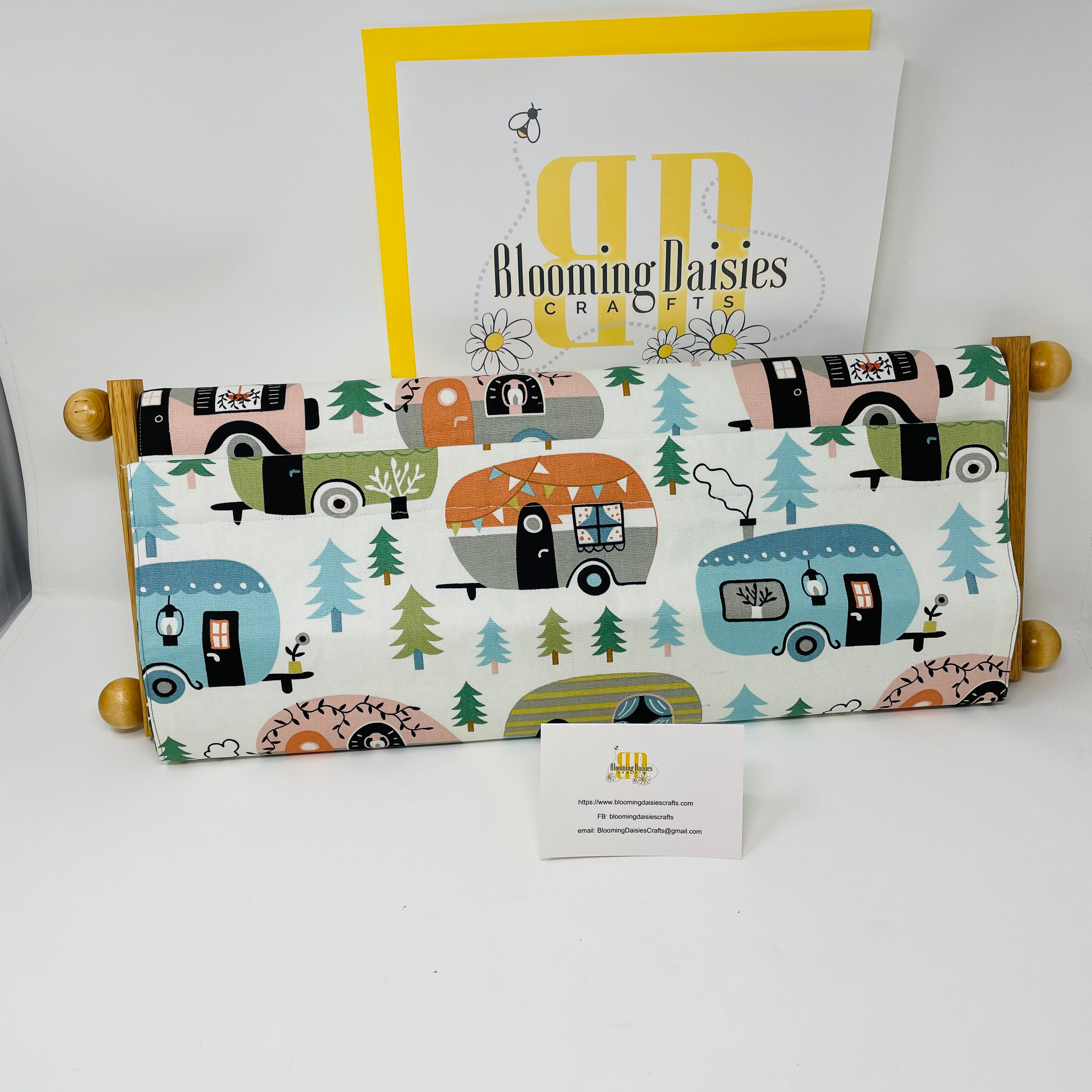 Camper Trailer Dust Cover for Scroll Rod Cross Stitch