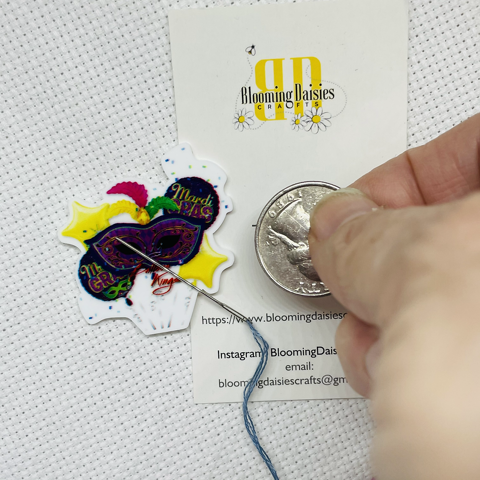 Thumbnail: Mardi Gras Cross Stitch Magnet