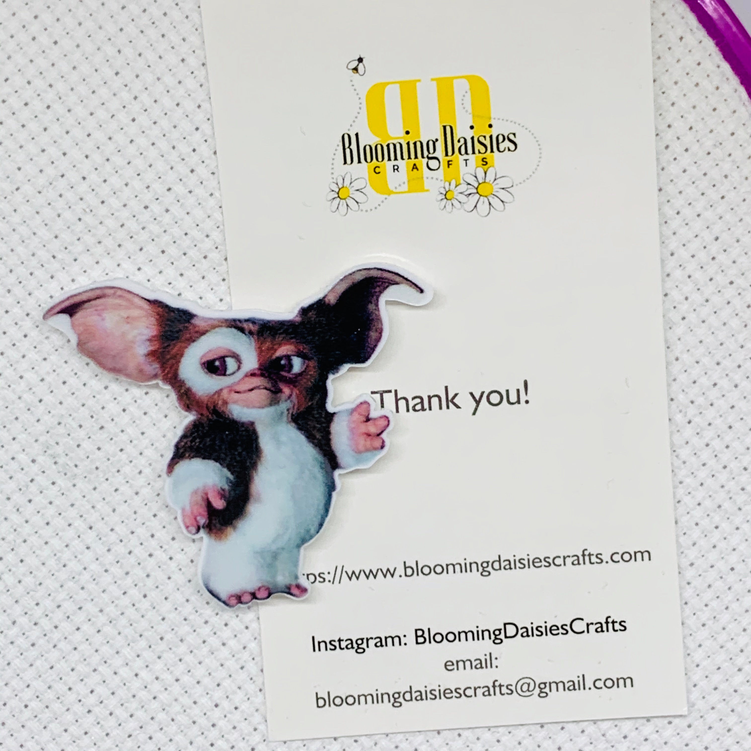 Gizmo from Gremlins Magnetic Needle Minder for Cross Stitch, Needlecraft