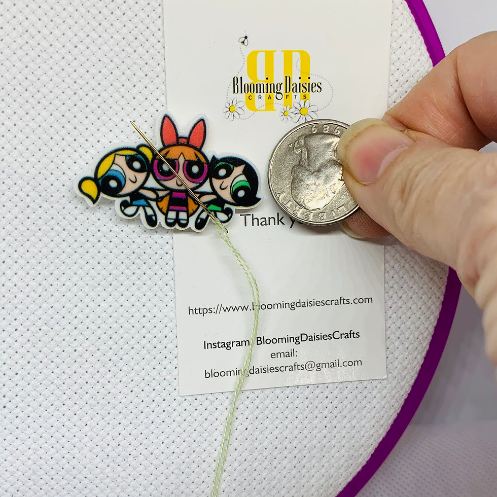 Thumbnail: Magnetic Cross Stitch Power Puff Needle Minder