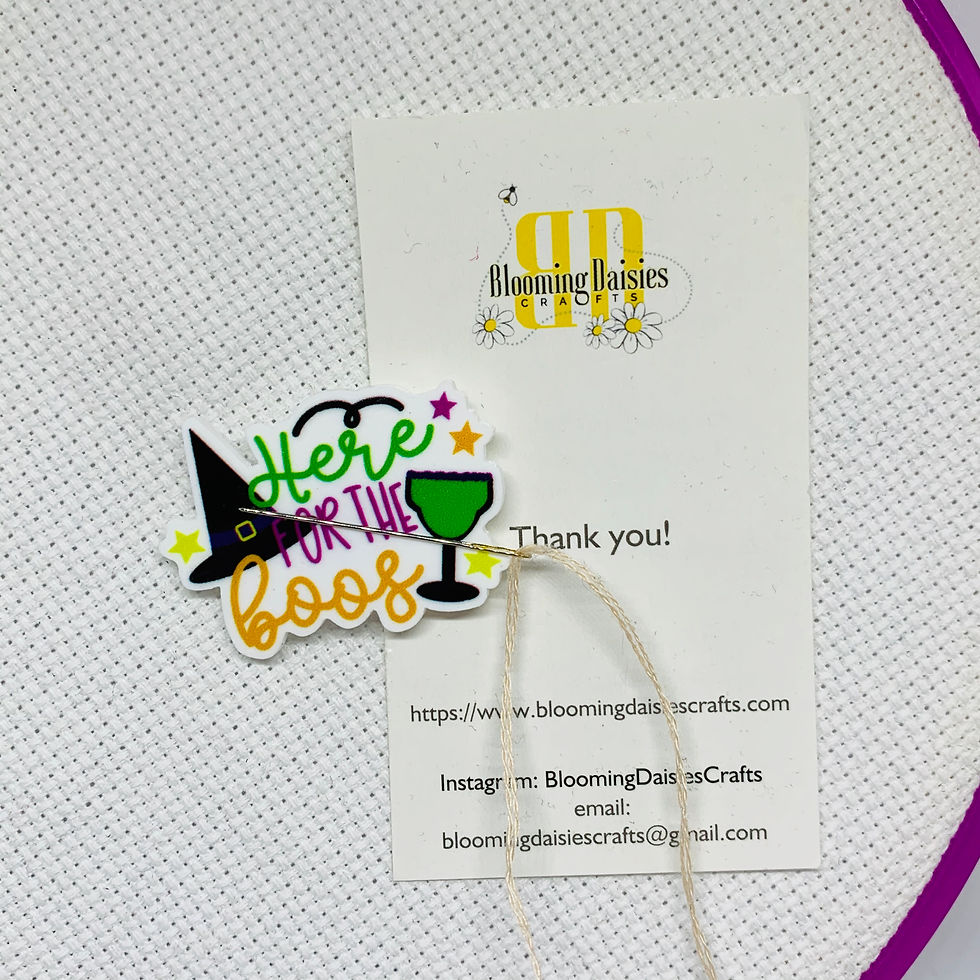 Cross Stitch Needlecraft Here for the Boo's Magnet for Needles