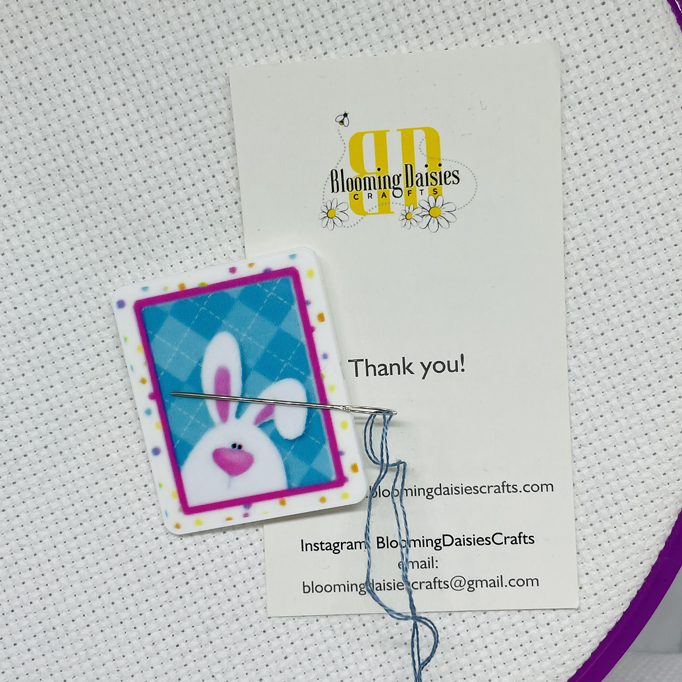 Peaking Easter Bunny Magnetic Needle Minder for Cross Stitch Needlecraft