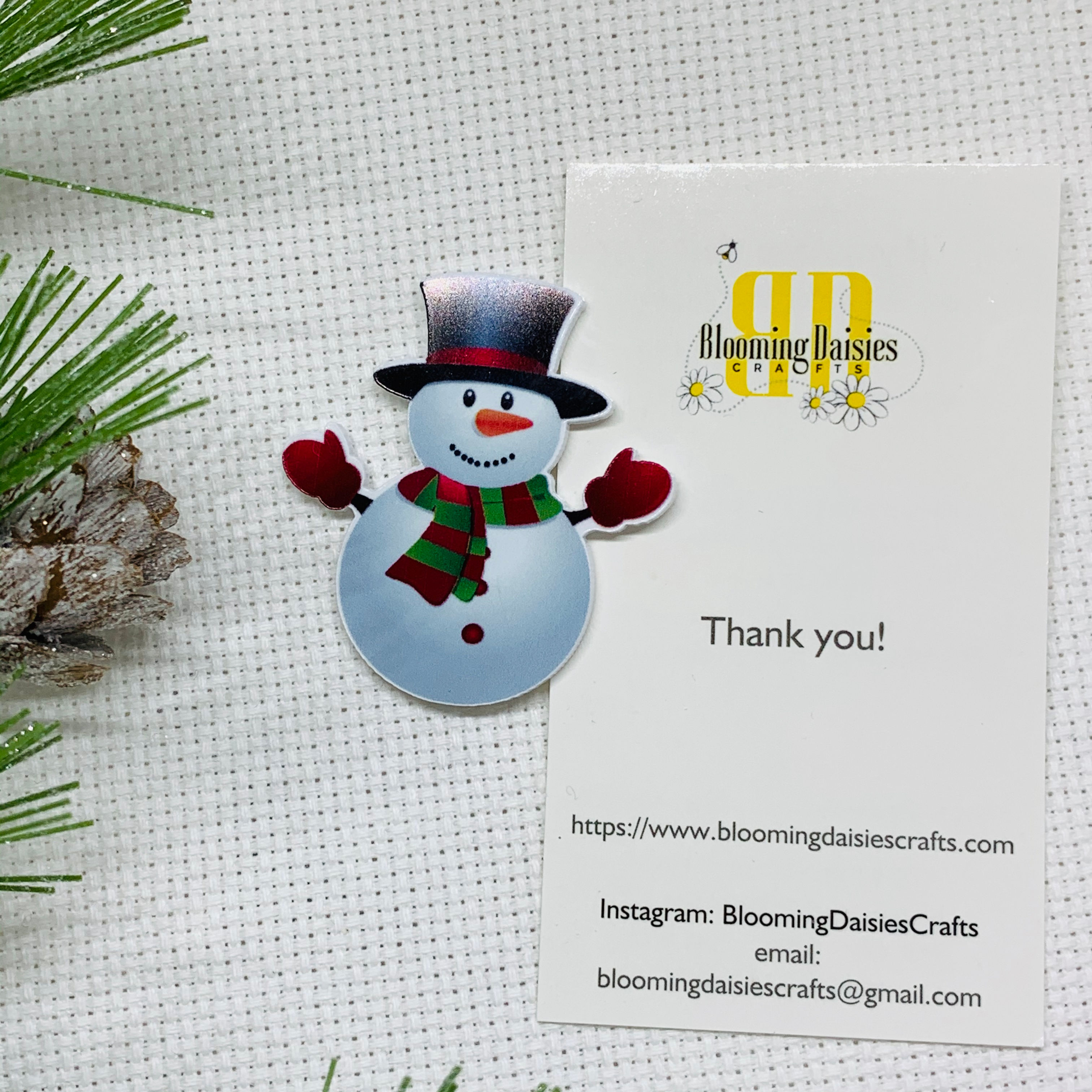 Snowman Magnetic Needle Minder Needlecraft