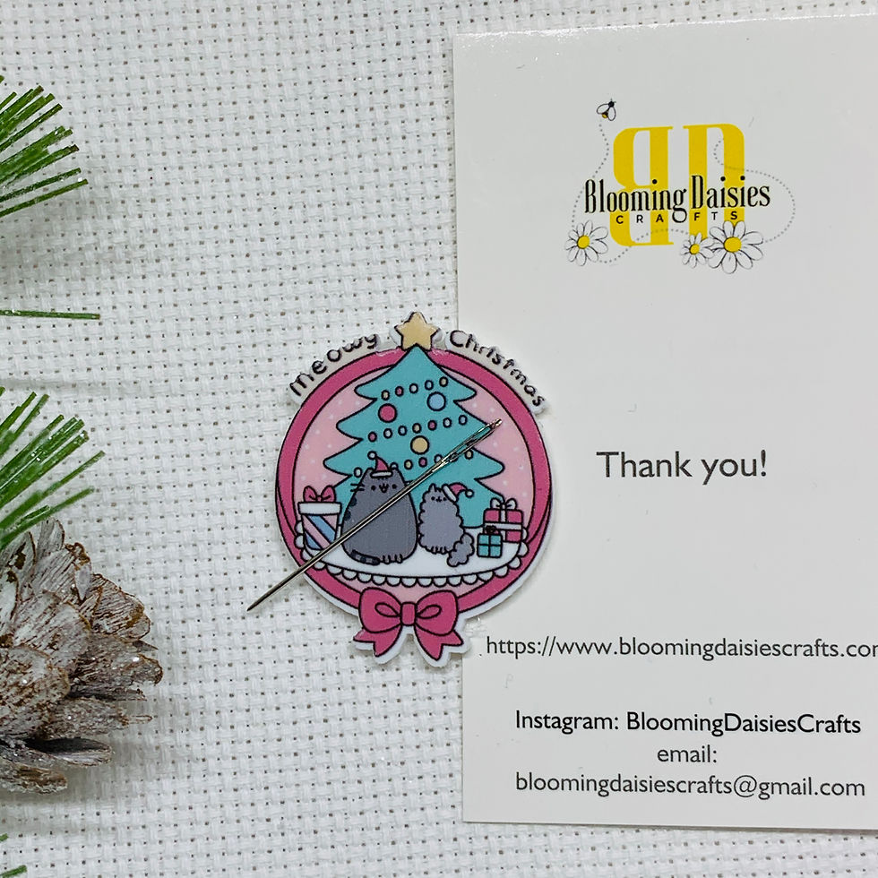 Thumbnail: Kitty Needle Magnet Xmas Xstitch Needle Minder