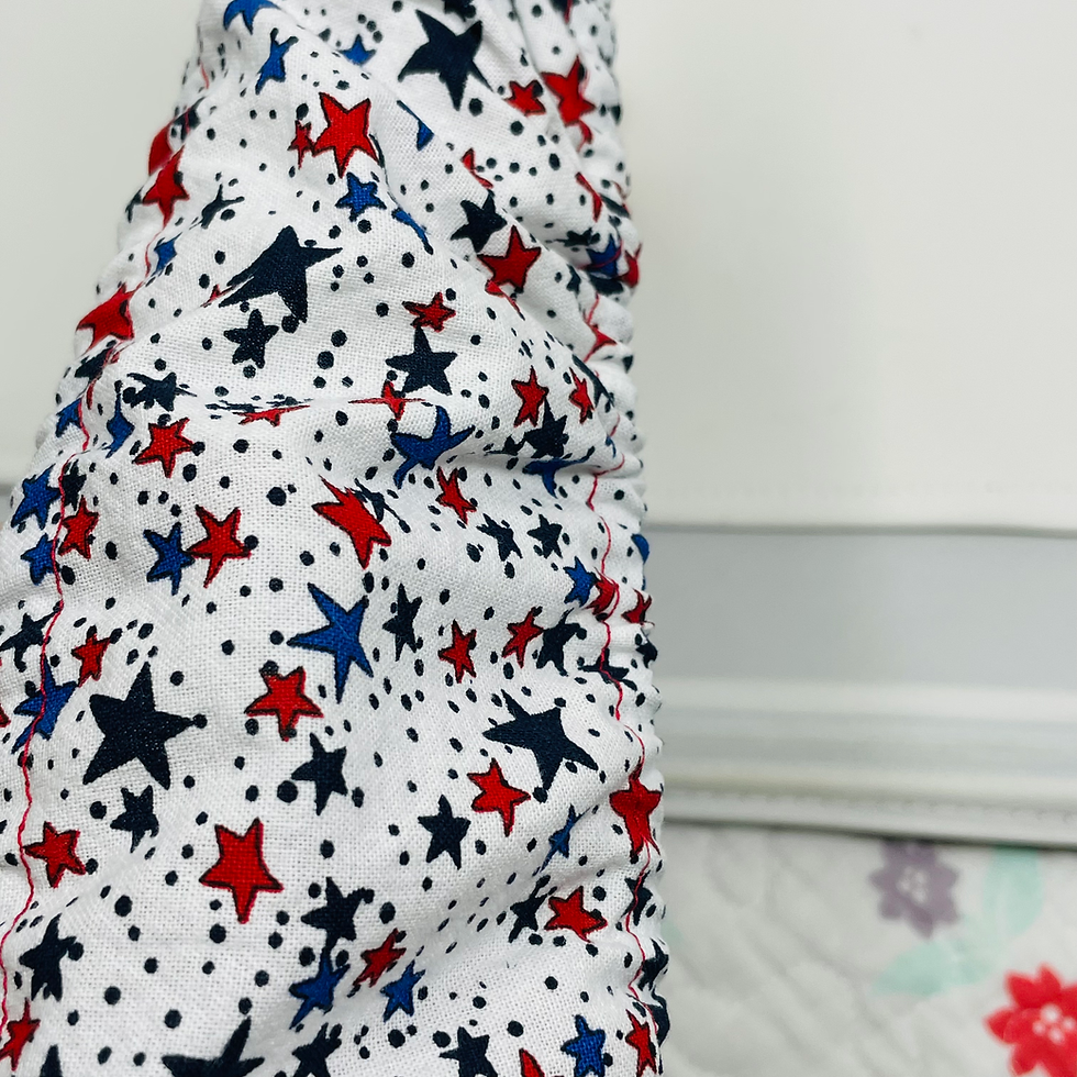 Red,White/Blue Stars on White Scroll Grime Guard for Cross