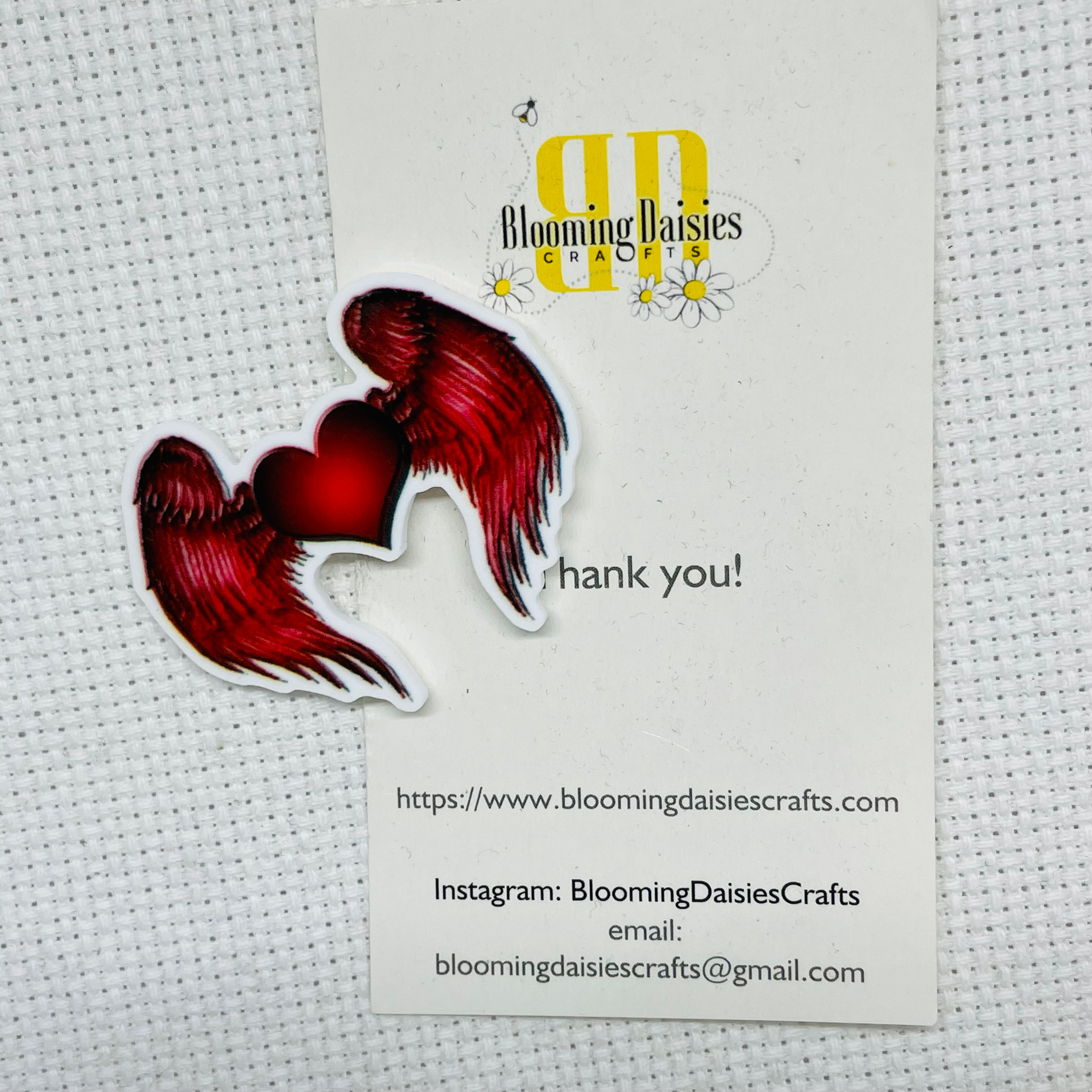 Red Heart with Wings Needle Minder Magnetic