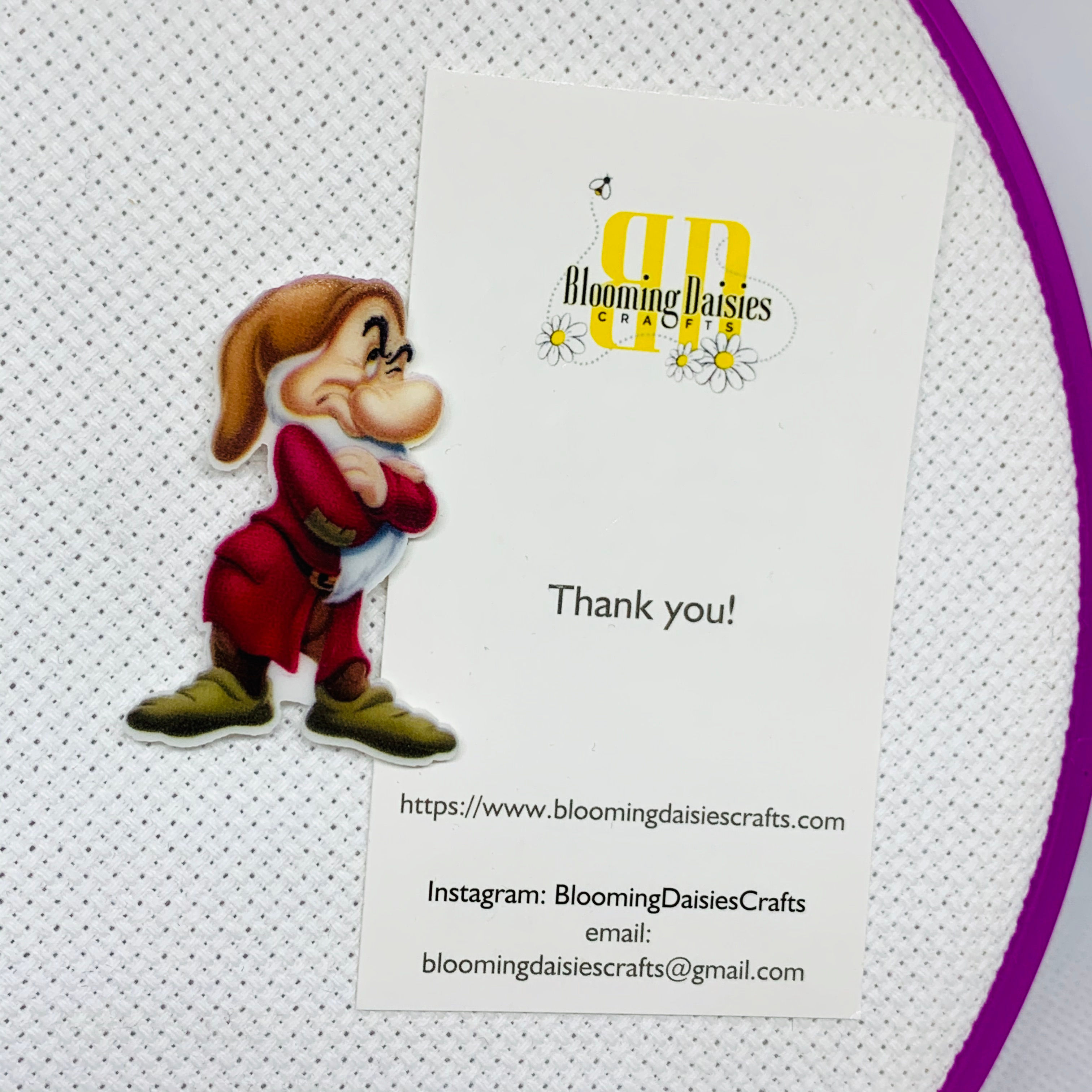 Grumpy Dwarf Snow White Magnetic Needle Minder for Cross Stitch