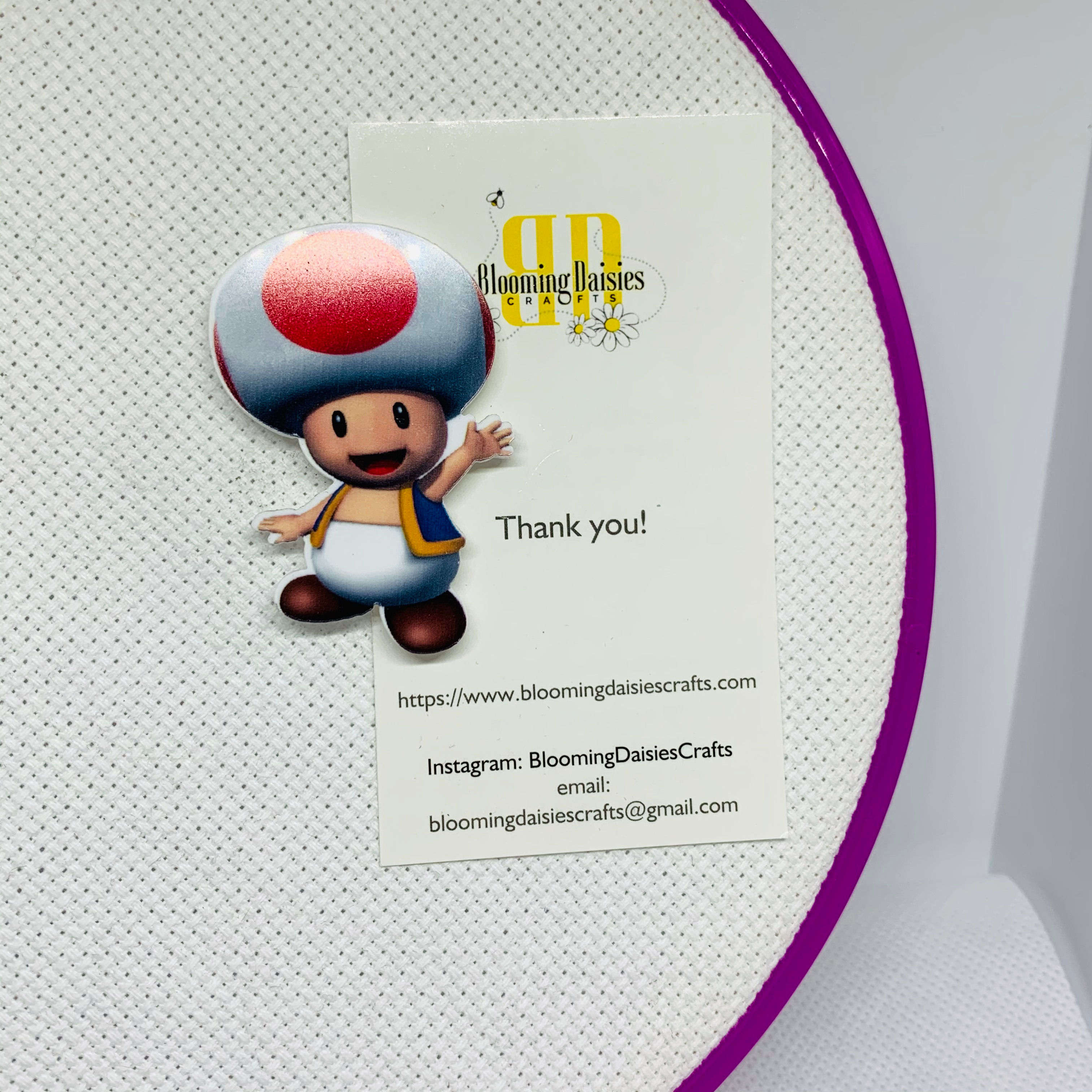 Toad Nintendo Needle Minder Cross Stitch