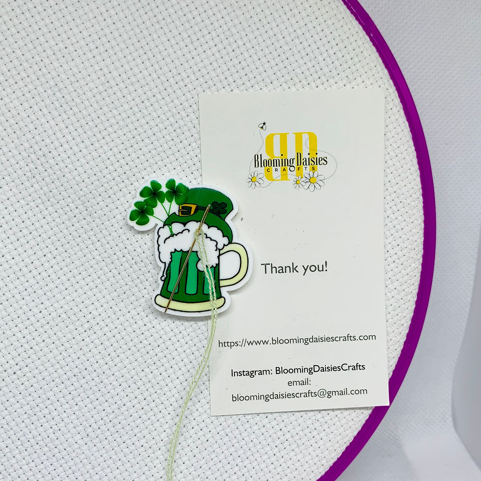 St. Patrick's Green Beer Magnetic Needle Minder for Cross Stitch
