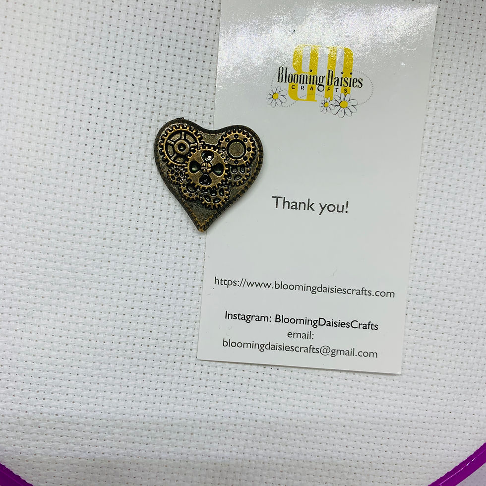 Steampunk Lovers Magnetic Needle Minder for Cross Stitch, Needlecraft