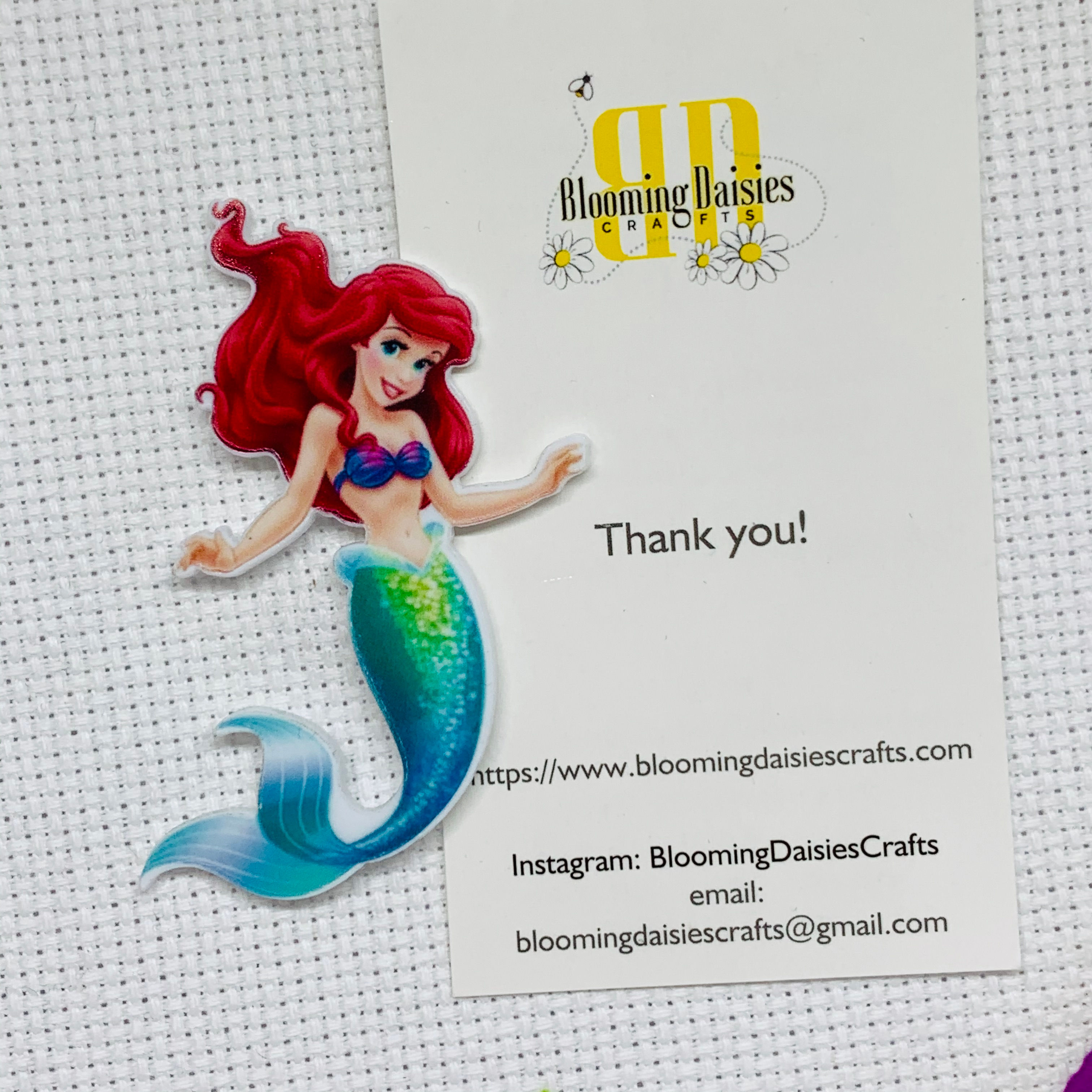 Arielle from Little Mermaid Magnetic Needle Minder for Cross Stitch, Needlecraft