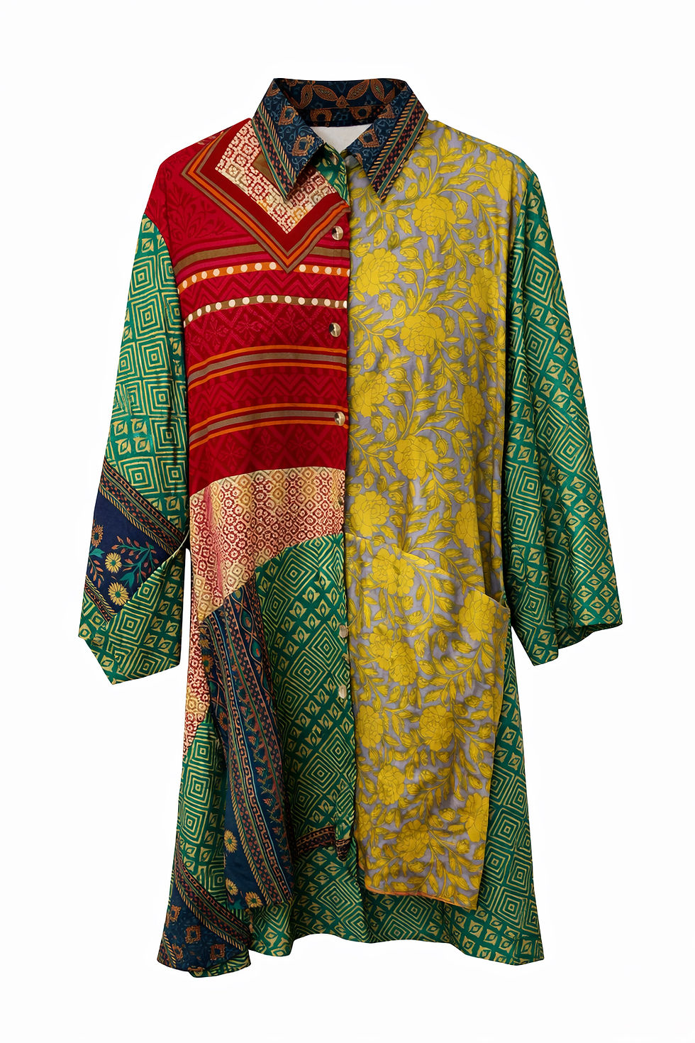 Thumbnail: The Global Muse Patchwork Shirt Dress