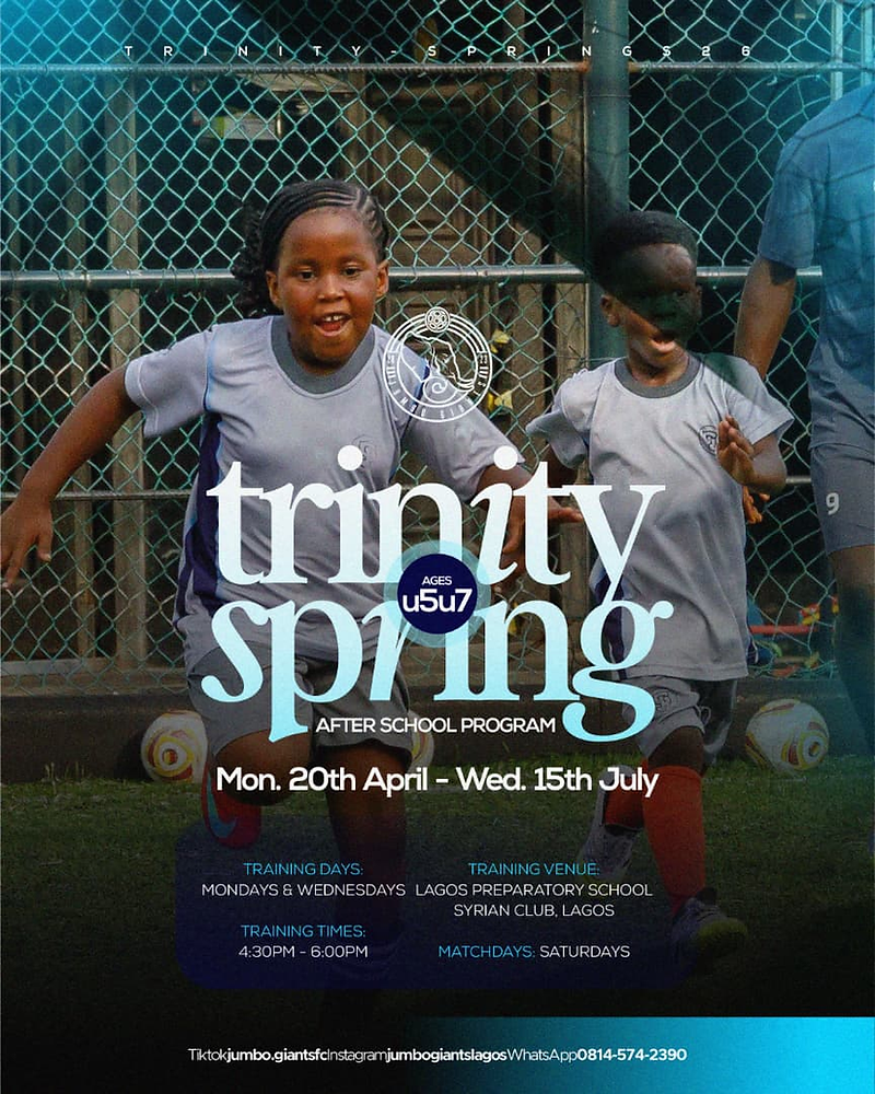 Trinity Springtime Trinity/Spring Term Kicks Off at Jumbo Giants Football CLUB!