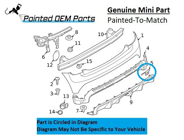 Thumbnail: Painted 2022-2026 Mini Cooper Rear Tow Hook | Genuine OEM