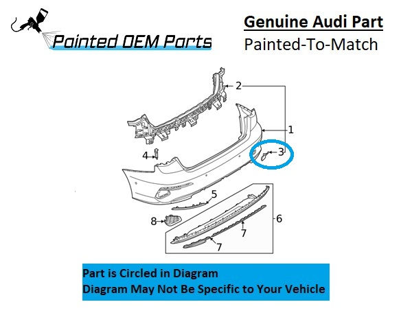 Painted 2022-2024 Audi A3 Rear Tow Hook Cover | Genuine OEM