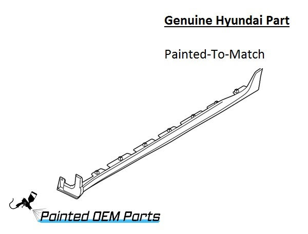 Painted 2019-2021 Hyundai Veloster Side Skirt Rocker Molding | Genuine OEM