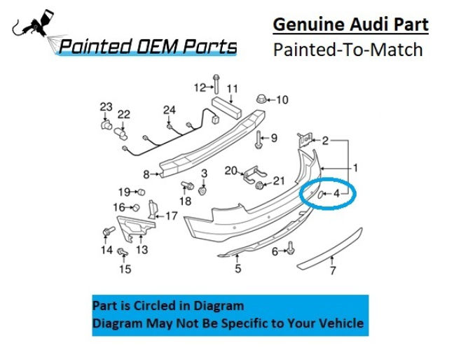 Painted 2013-2015 Audi RS5 Rear Tow Hook Cover | Genuine OEM