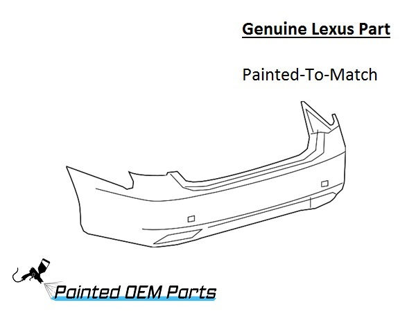 Painted 2013-2017 Lexus LS460 LS600h Rear Bumper | Genuine OEM