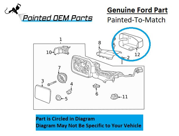 Painted 2021-2025 Ford Bronco Side Mirror Cover | Genuine OEM