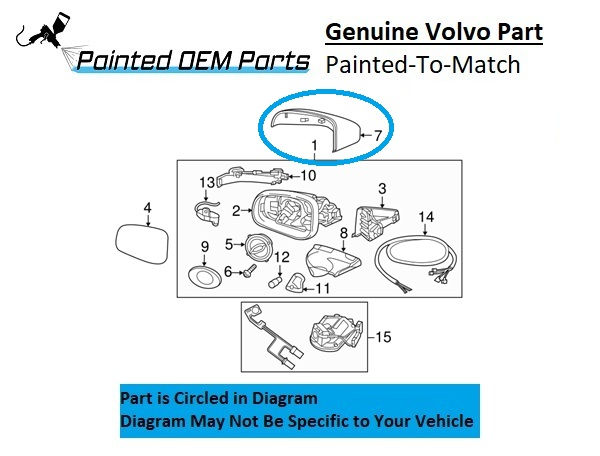 Painted 2012-2016 Volvo S80 Side Mirror Cover | Genuine OEM