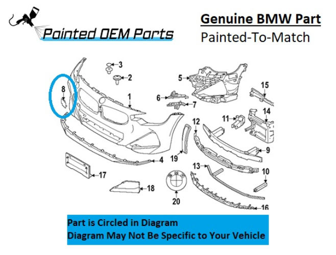 Painted 2022-2026 BMW 230 240 Front Tow Hook Cover | Genuine OEM