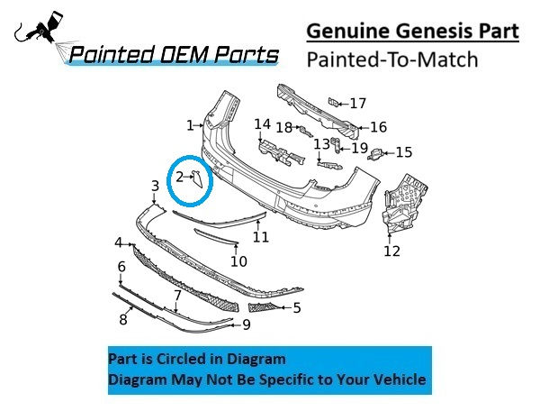 Painted 2025-2026 Genesis GV80 Rear Tow Hook Cover | Genuine OEM
