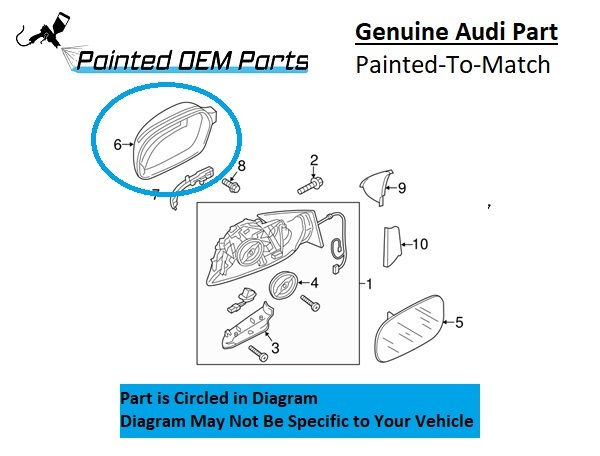 Painted 2010-2017 Audi S5 Side Mirror Cover | Genuine OEM