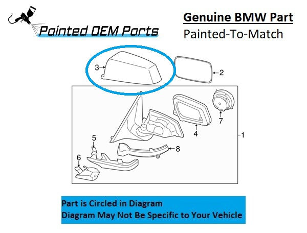 Painted 2013-2015 BMW 7 Series 740 750 760 Side Mirror Cover | Genuine OEM