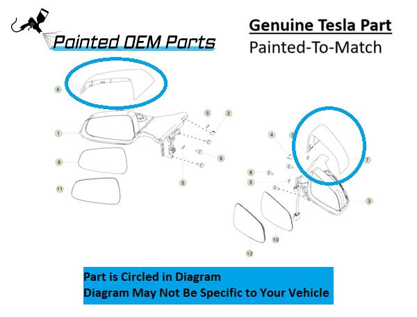 Painted 2012-2021 Tesla Model S Side Mirror Cover | Genuine OEM