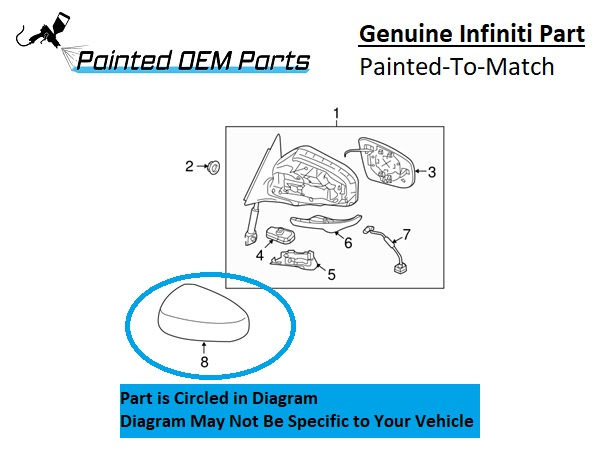 Painted 2009-2013 Infiniti FX35 FX37 FX50 Side Mirror Cover | Genuine OEM
