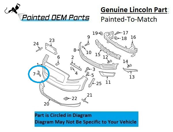 Painted 2019-2021 Lincoln Nautilus Front Tow Hook Cover | Genuine OEM