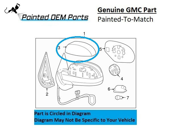 Painted 2007-2014 GMC Yukon Side Mirror Cover | Genuine OEM