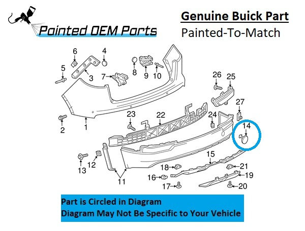 Painted 2016-2018 Buick Envision Rear Tow Hook Cover | Genuine OEM