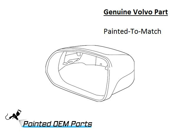 Thumbnail: Painted 2018-2021 Volvo V90 Side Mirror Cover | Genuine OEM