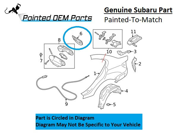 Painted 2015-2021 Subaru WRX Fuel Door | Genuine OEM