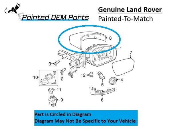 Painted 2017-2023 Land Rover Discovery Side Mirror Cover | Genuine OEM