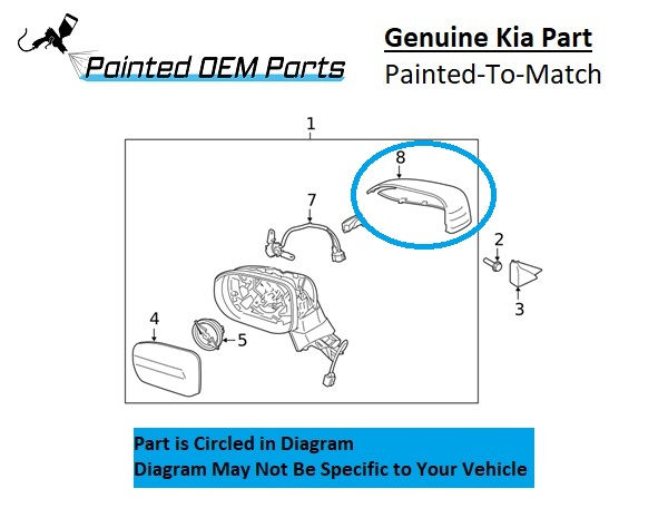 Painted 2020-2025 Kia Telluride Side Mirror Cover | Genuine OEM