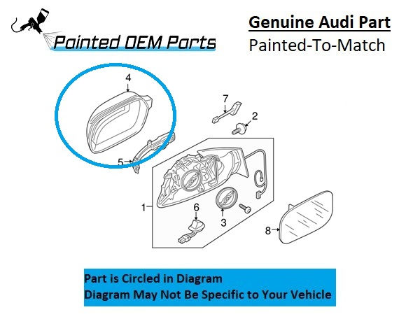 Painted 2009-2017 Audi Q5 Side Mirror Cover | Genuine OEM