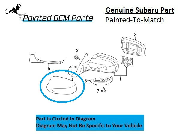 Painted 2012-2014 Subaru Legacy Side Mirror Cover | Genuine OEM