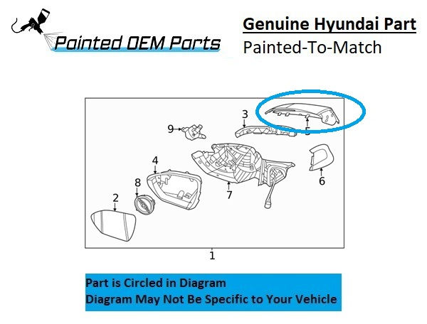 Painted 2022-2024 Hyundai Santa Cruz Side Mirror Cover | Genuine OEM