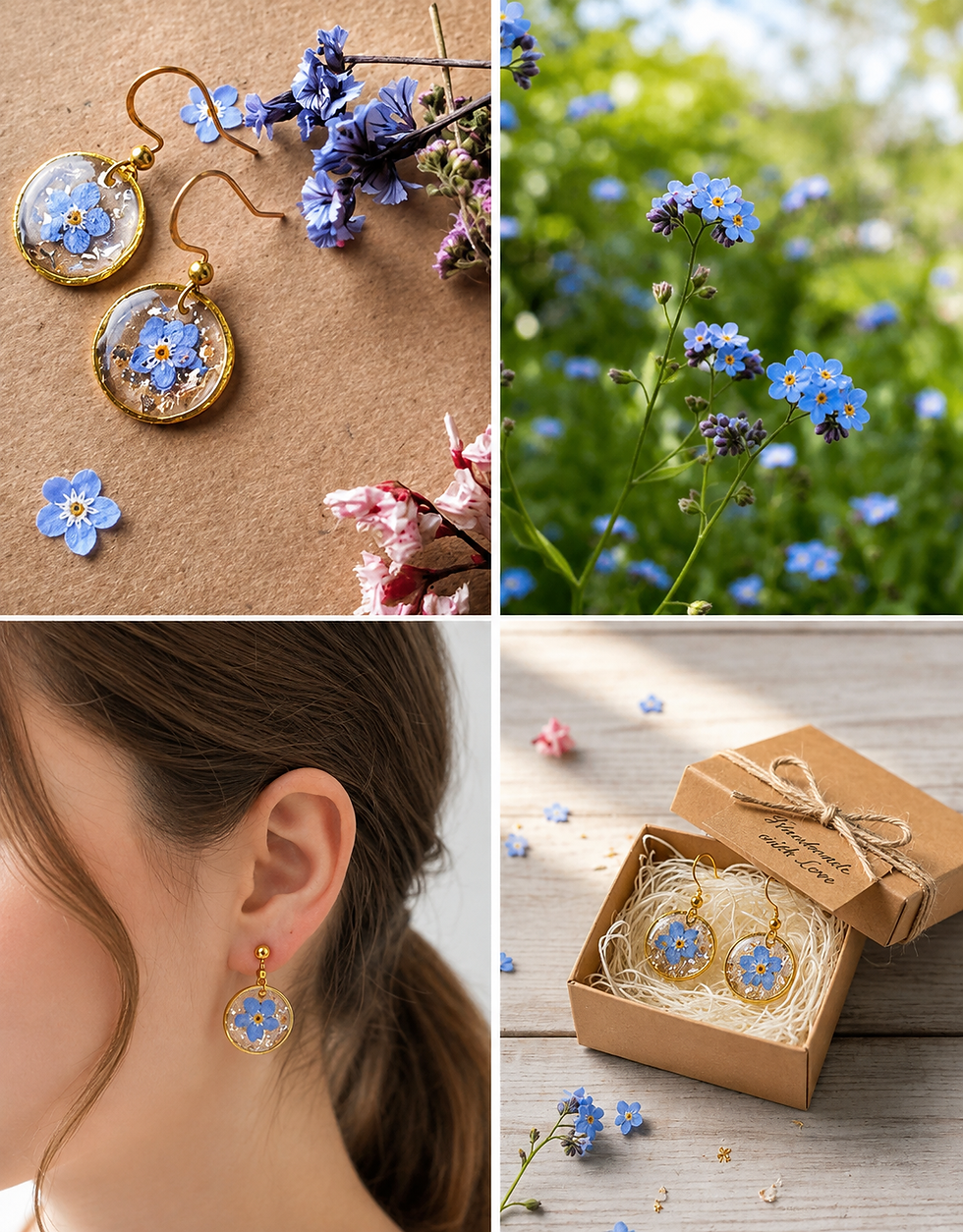 Thumbnail: Sparkly Forget Me Not Earrings 