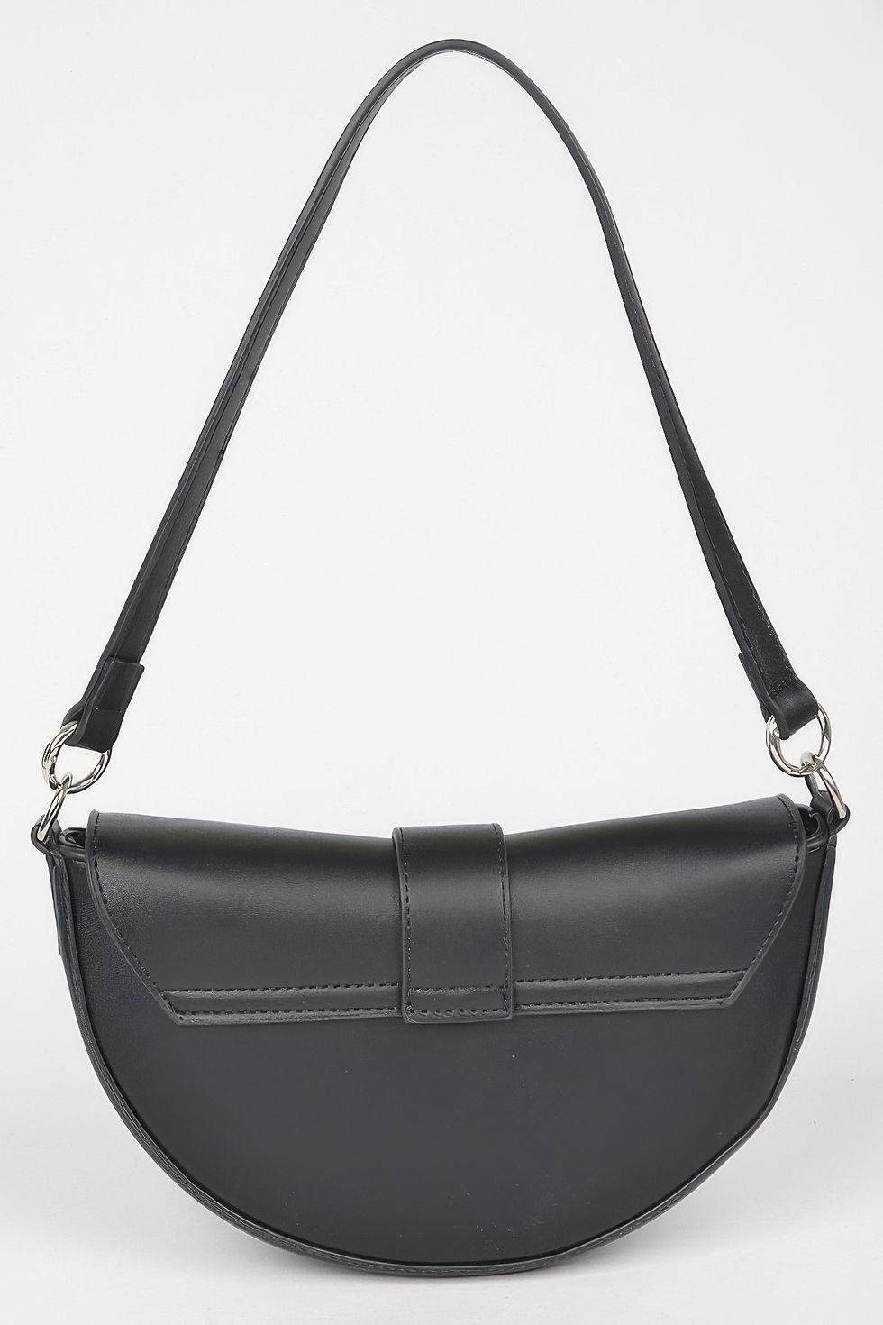 Thumbnail: Faux Leather Buckle Shoulder Bag
