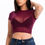 Thumbnail: Sexy Mesh Sheer Short Sleeve Crop Top