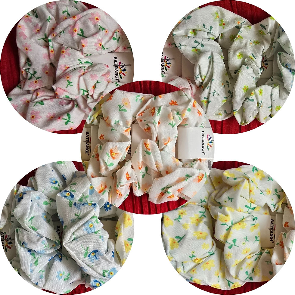 Printed Hair Scrunchies Elastics Ponytail Holder Hair Accessories