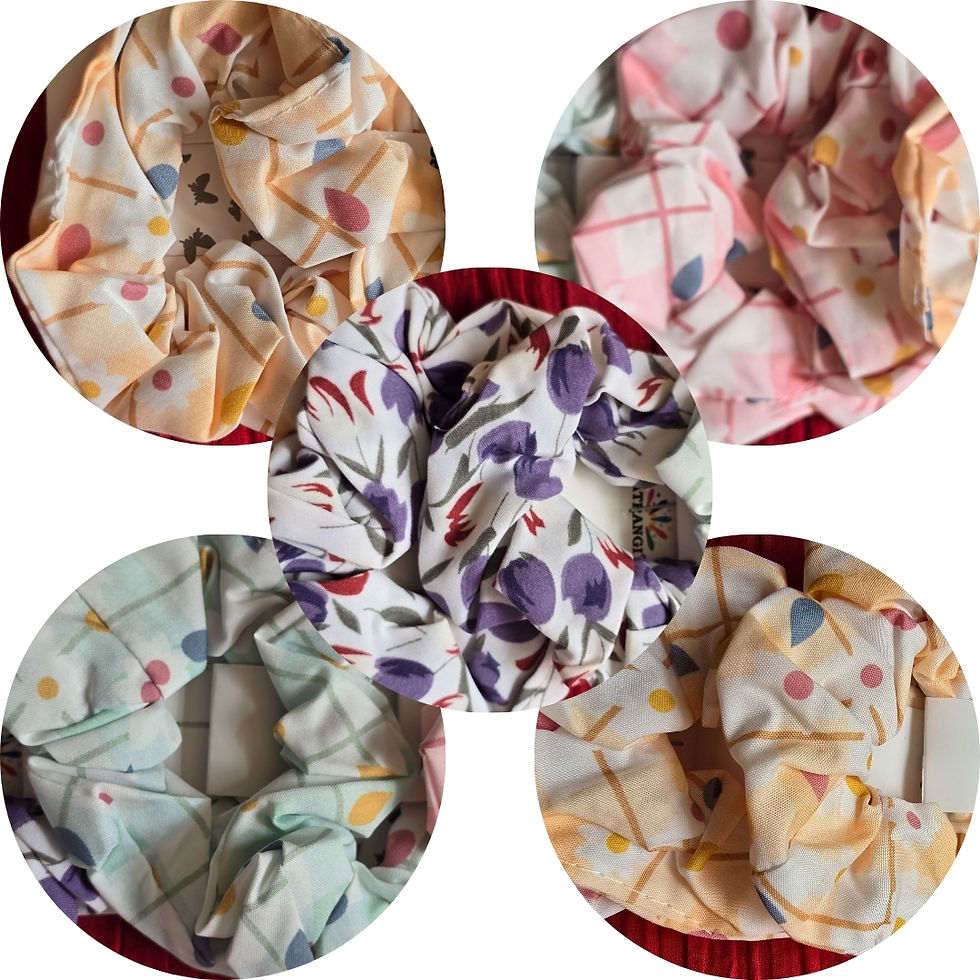 Printed Hair Scrunchies Elastics Ponytail Holder Hair Accessories