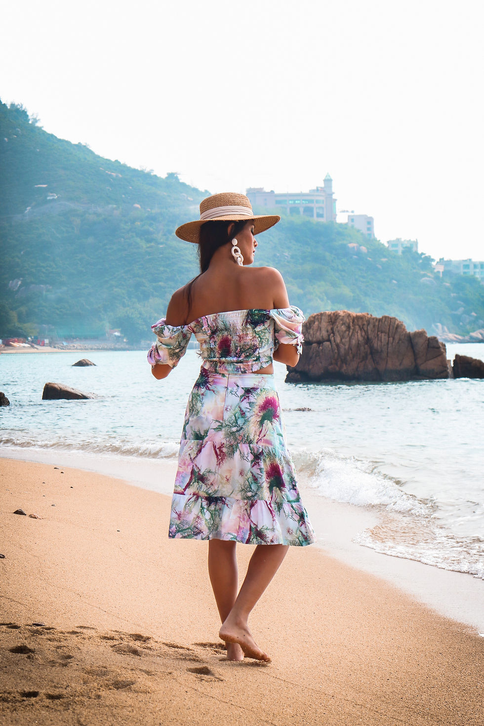 Thumbnail: Tranquil Off Shoulder Top and Skirt - Set