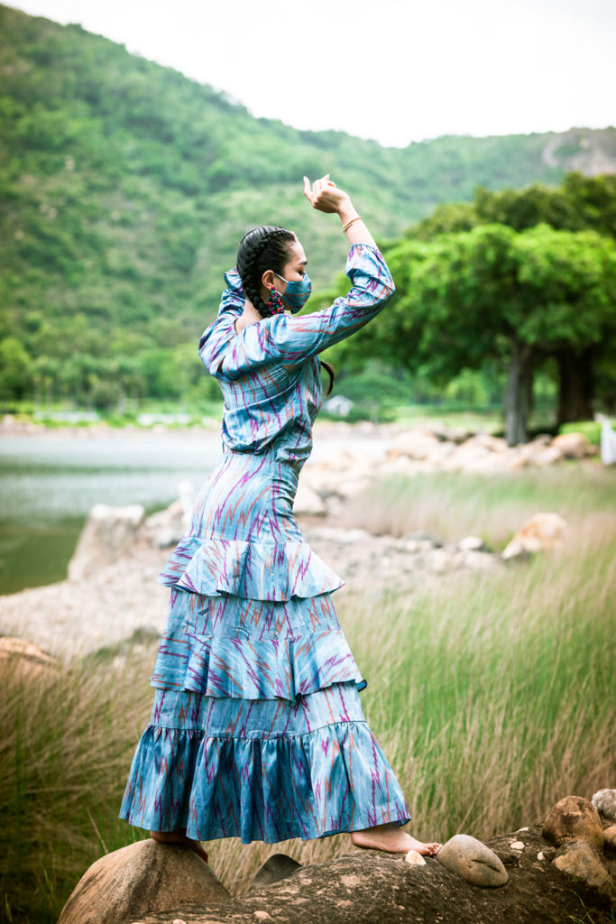 Thumbnail: Genggang Songket Top and Ruffles Long Skirt