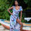 Thumbnail: Rowan Wrapped Dress / Abstract Print