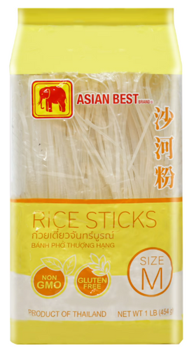 A1 Rice Stick Asian Best Gluten Free, Non GMO, Rice Stick Size M 1lb | Siam Classic