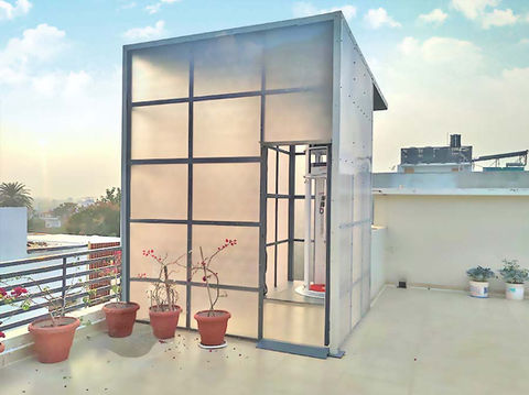 Elevate your outdoors with the covered option of pneumatic vacuum elevators – a perfect blend of style and functionality.
